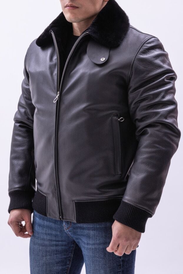 Seraphin black suede and fur jacket for men 172456 - photo 2