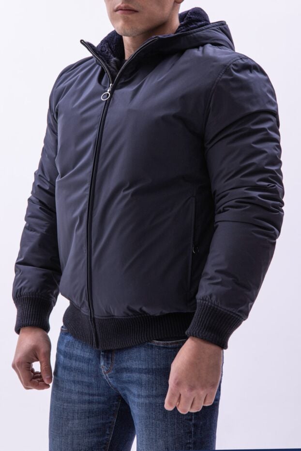 Men's windbreaker with hood and lining - photo 2