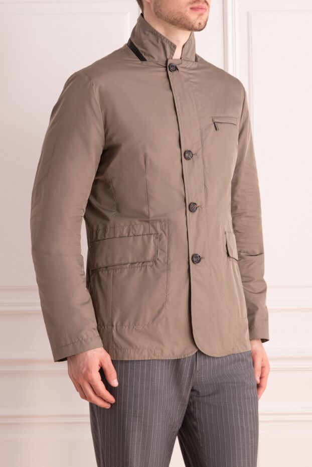 Moorer men's beige blazer jacket with a stand-up collar and pockets 172533 - photo 3