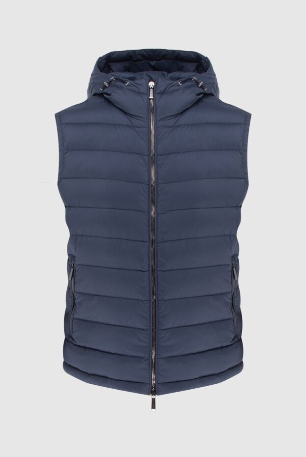 Moorer mens blue vest with a hood on an elastic drawstring 172534 - photo 1