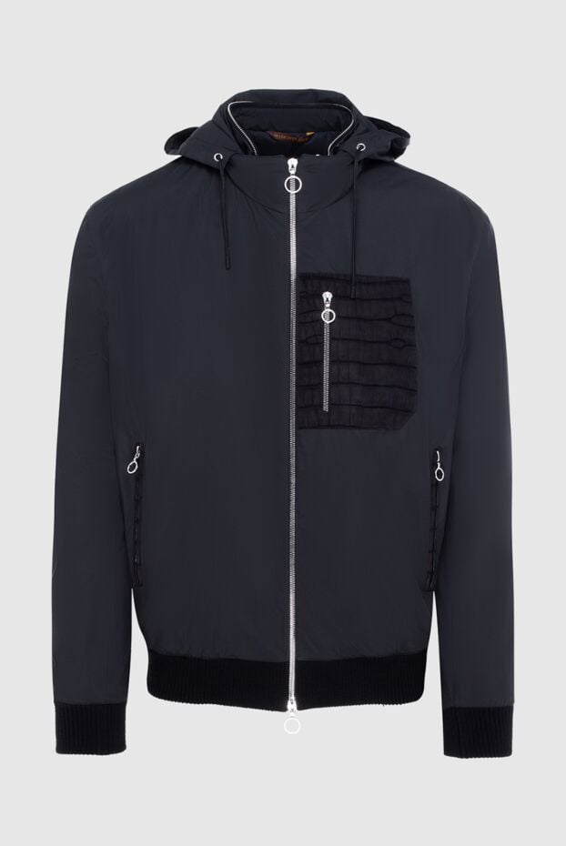 Seraphin black men's polyester and crocodile leather jacket 172555 - photo 1