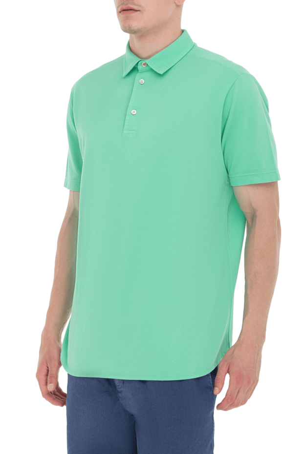 Loro Piana men's mint green cotton polo shirt with buttons (markdown) 195457 - photo 3