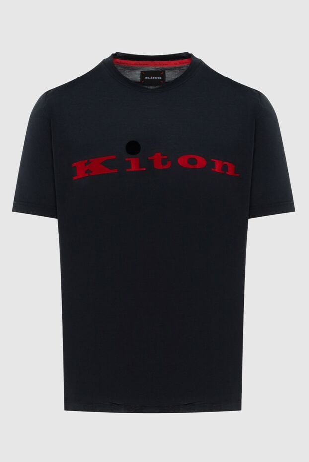 Black knitted T-shirt with brand logo - photo 1