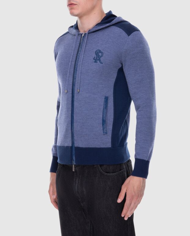 Stefano Ricci blue cashmere sports sweatshirt for men 172717 - photo 3