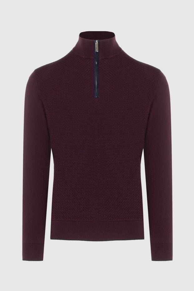 Stefano Ricci burgundy cashmere and silk troyer with a stand-up collar 172720 - photo 1
