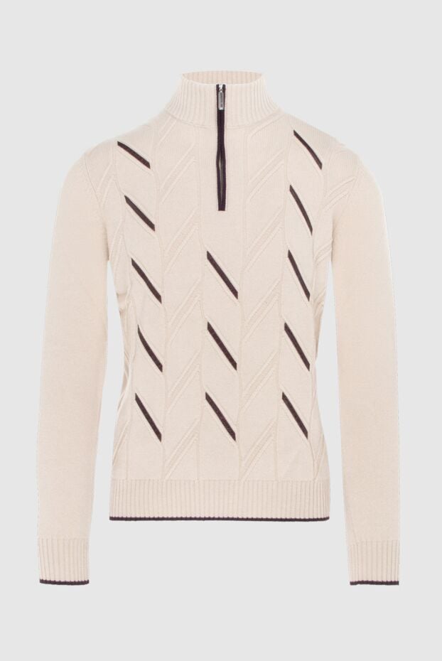 Stefano Ricci cashmere and crocodile leather tee beige for men 172723 - photo 1