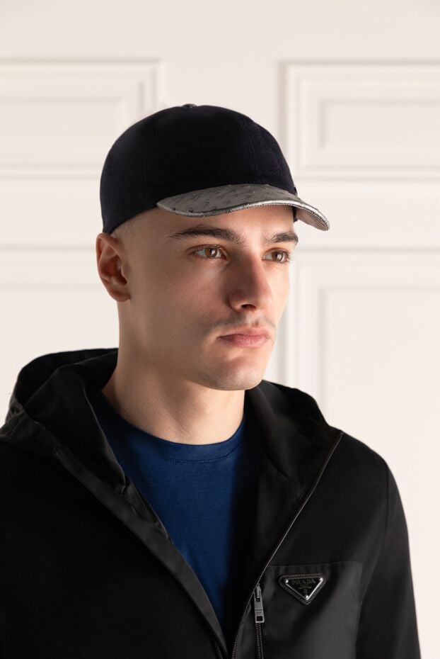Stefano Ricci black men's genuine leather and silk cap 172724 - photo 2