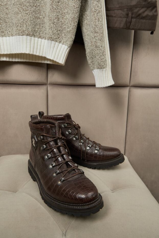 Stefano Ricci men's alligator leather boots brown 172730 - photo 2