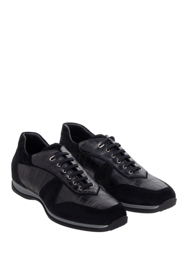 Stefano Ricci black alligator leather snickers for men 172734 - photo 3