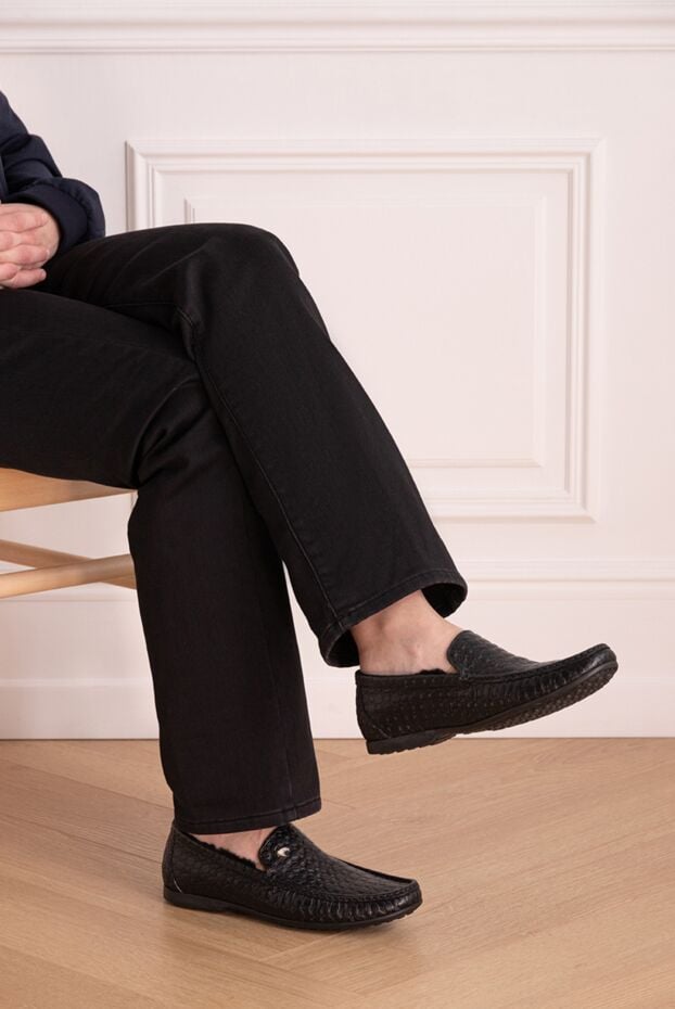 Stefano Ricci black leather moccasins for men 172738 - photo 2