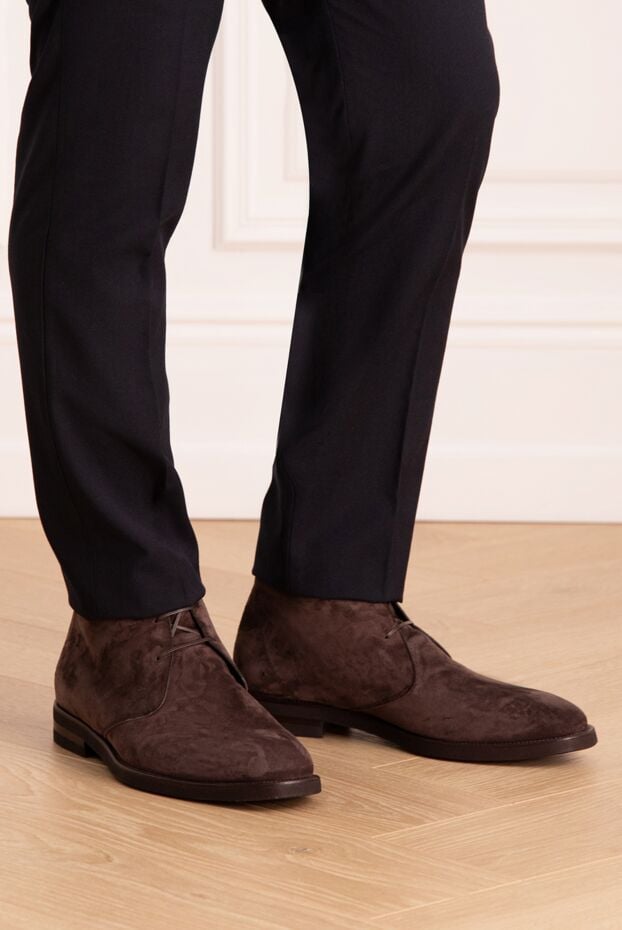 Stefano Ricci dark brown soft suede boots with a thin sole 172740 - photo 2
