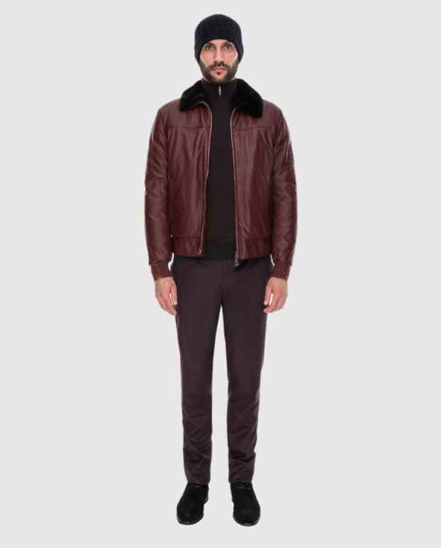 Stefano Ricci burgundy leather jacket for men 172746 - photo 2