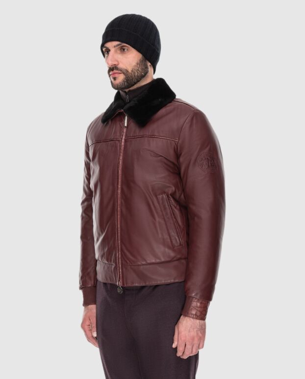 Stefano Ricci burgundy leather jacket for men 172746 - photo 3