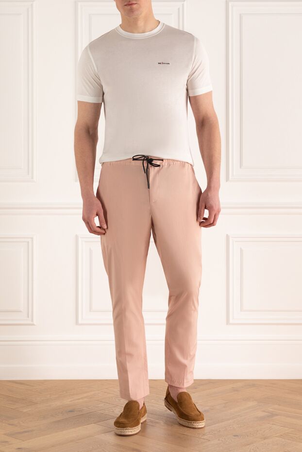 PT01 (Pantaloni Torino) мужские брюки из хлопка с эластаном розовые мужские купить с ценами и фото 172770 - фото 2