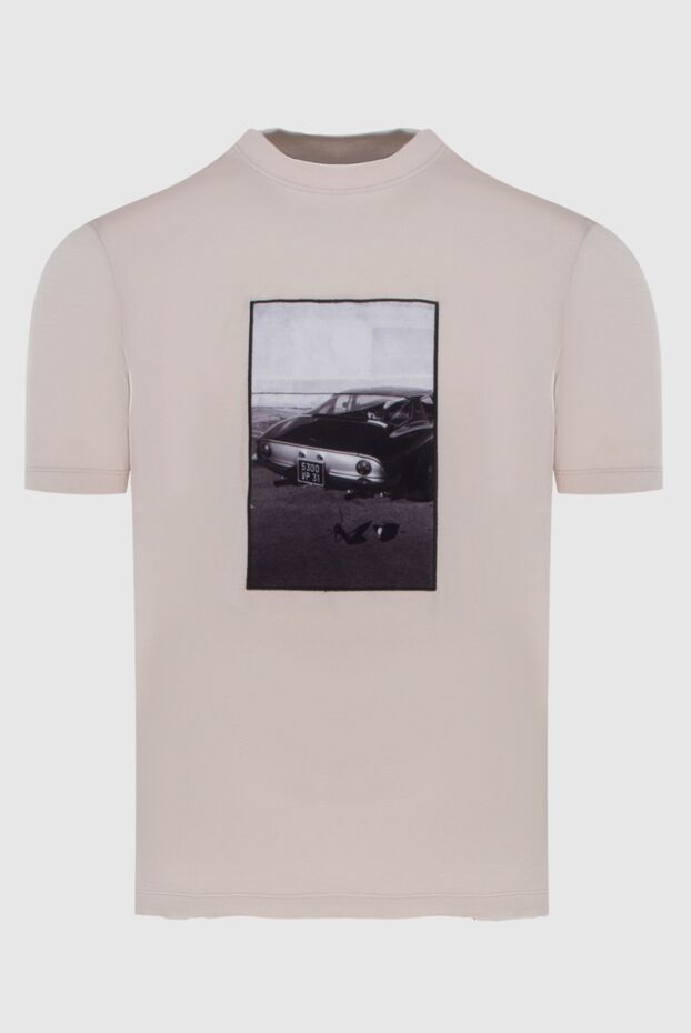 Limitato мужские футболка из хлопка бежевая мужская купить с ценами и фото 172817 - фото 1