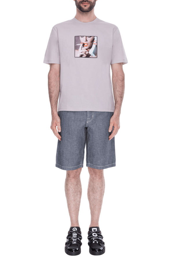 Limitato мужские футболка из хлопка бежевая мужская купить с ценами и фото 172830 - фото 2