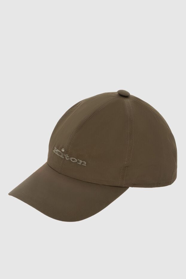 Kiton кепка зелена хакі з вишитим логотипом чоловіча 172840 - фото 3