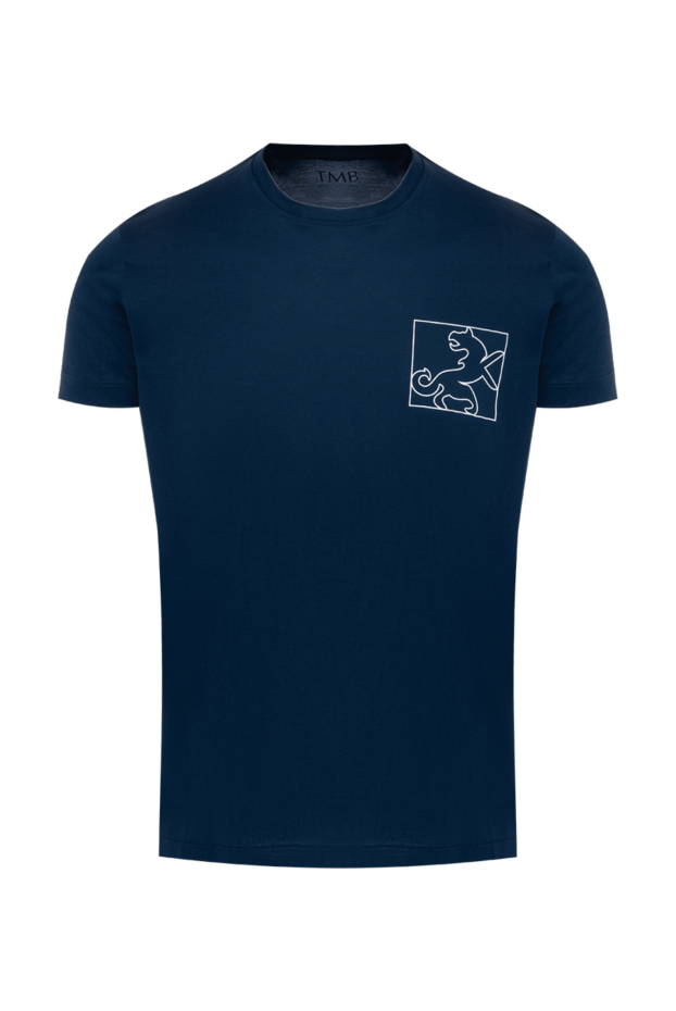 Tombolini мужские футболка из хлопка синяя купить с ценами и фото 172863 - фото 1
