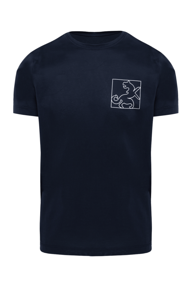 Tombolini мужские футболка из хлопка синяя купить с ценами и фото 172864 - фото 1