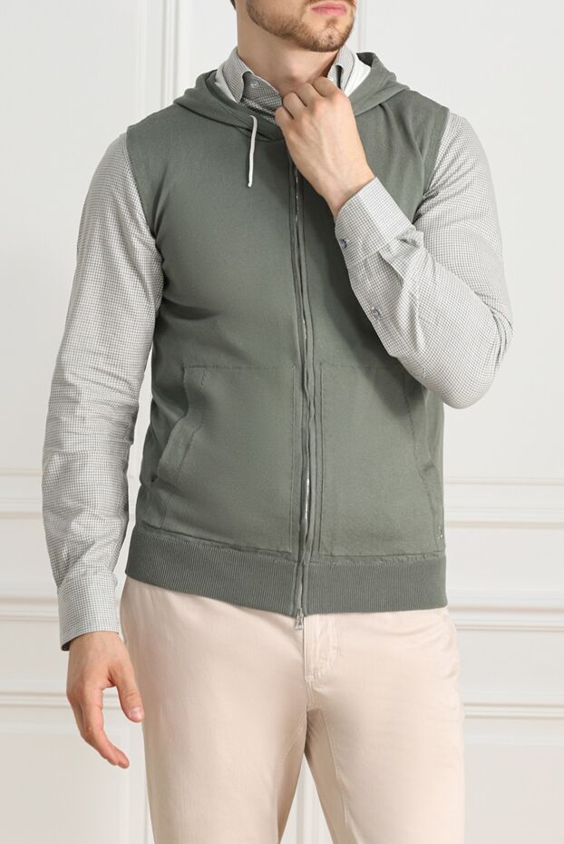 Tombolini green cotton vest for men 172866 - photo 3