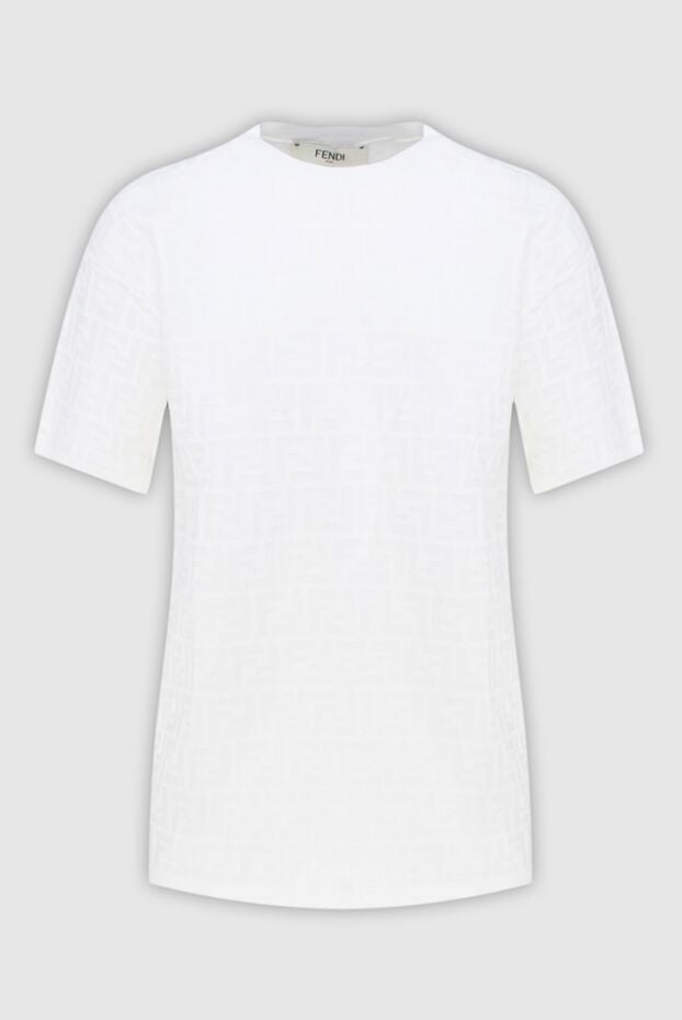Fendi white women's t-shirt with tonal ff embossing and soft collar 172885 - photo 1