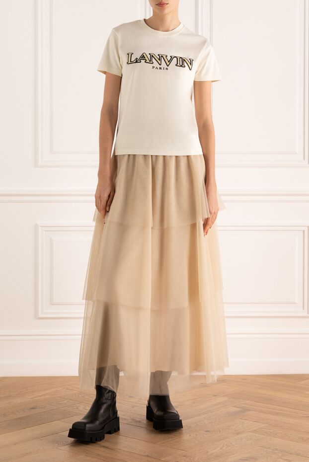 Lanvin white cotton t-shirt with a 3d logo on the chest in a vintage style 172890 - photo 2