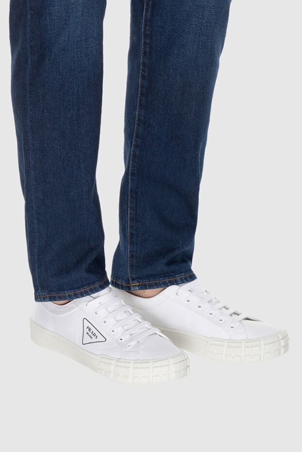 Prada white cotton sneakers for men 172904 - photo 2