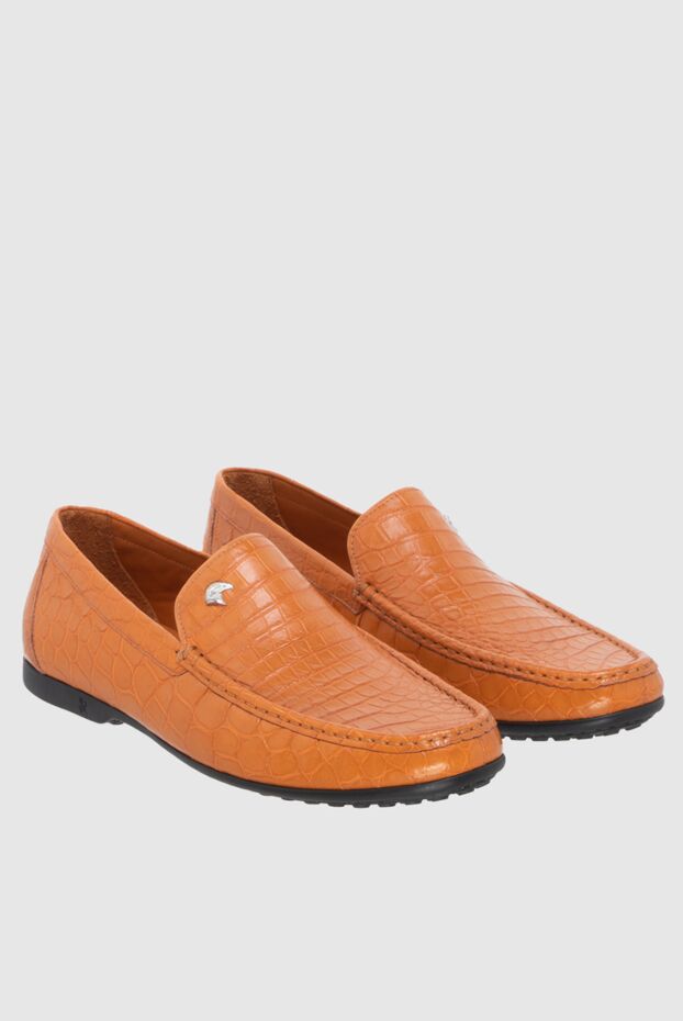 Stefano Ricci men's moccasins of bright orange color made of genuine crocodile leather 172959 - photo 3