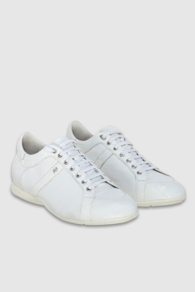 Stefano Ricci leather sneakers with a crocodile skin insert on the heel 172964 - photo 3