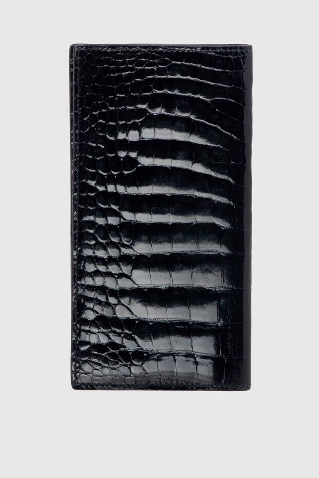 Stefano Ricci black glossy crocodile leather business card holder 172971 - photo 3