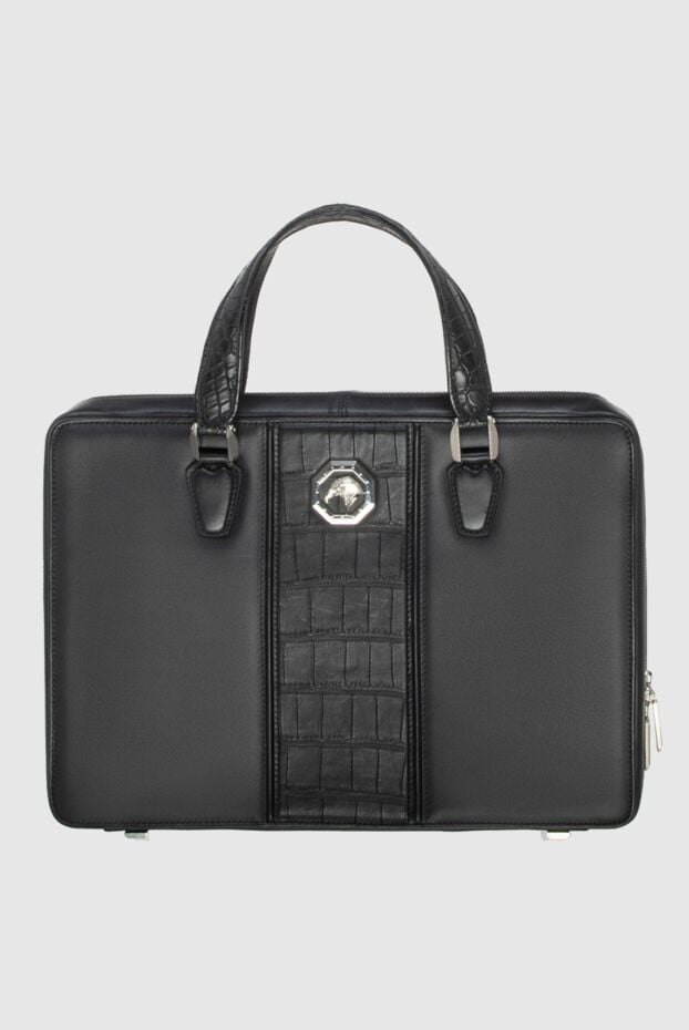 Black leather briefcase for men - photo 1