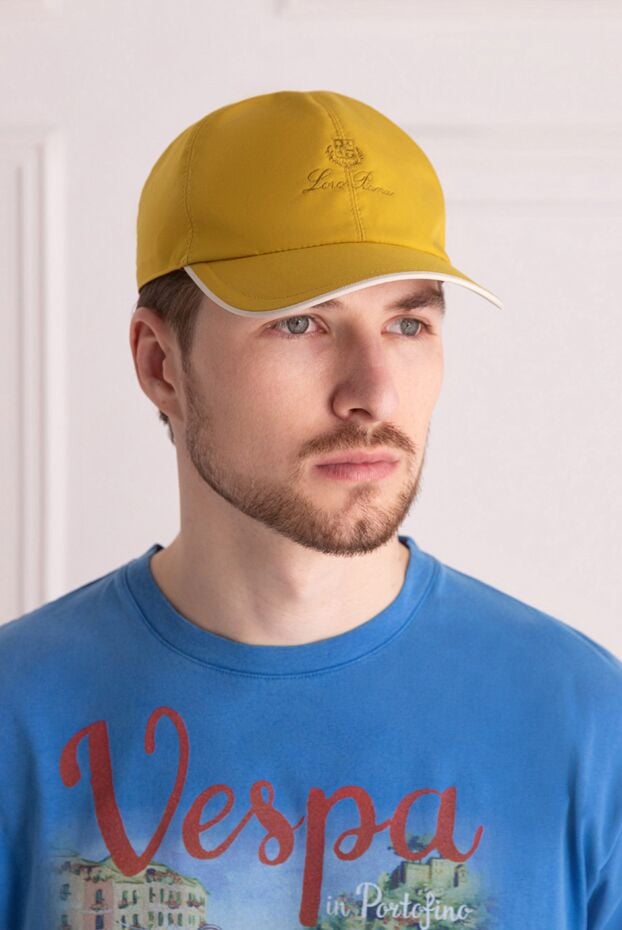 Loro Piana кепка яскраво-жовта з вишитим логотипом чоловіча 172989 - фото 2