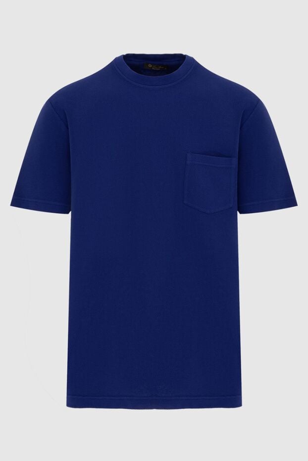 Loro Piana чоловіча футболка синього кольору з кишенею 172995 - фото 1