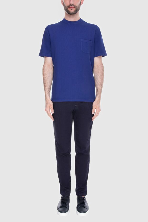 Loro Piana мужские футболка из хлопка синяя мужская купить с ценами и фото 172995 - фото 2