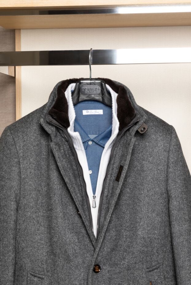 Loro Piana сорочка чоловіча делюкс глибокого синього кольору з кишенею на грудях 173003 - фото 2