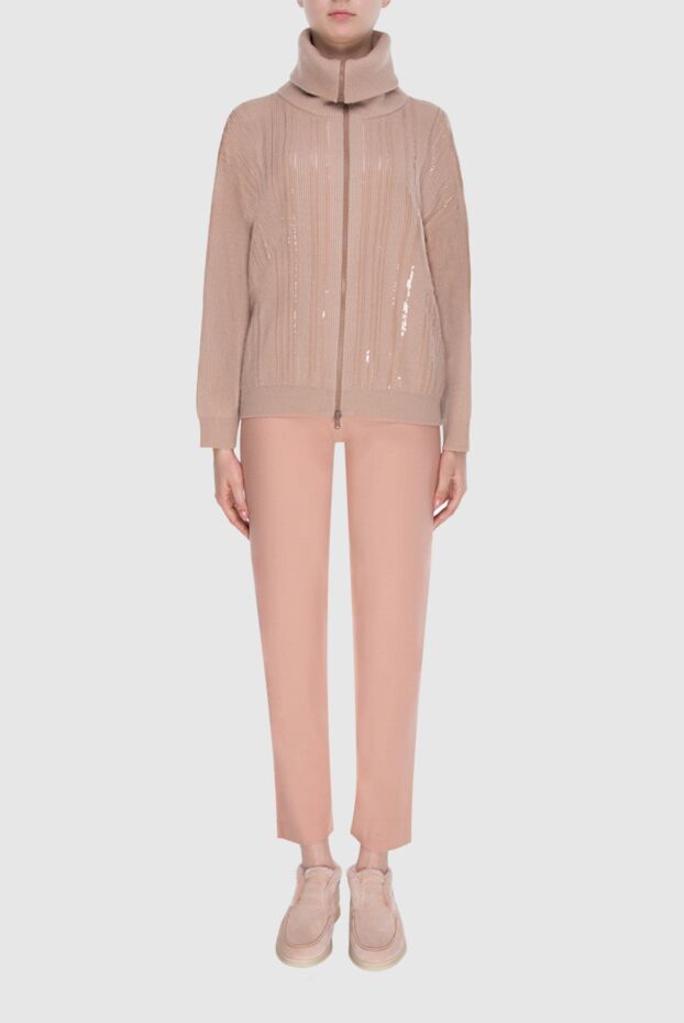 Loro Piana woman pink cashmere trousers for women buy with prices and photos 173008 - photo 2