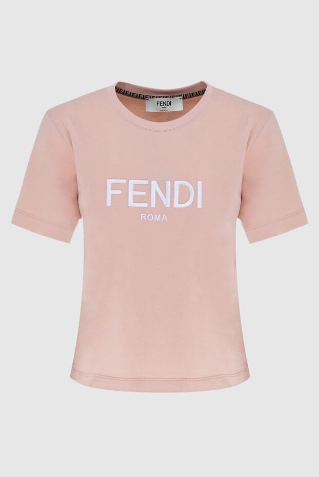 Fendi woman beige cotton t-shirt for women buy with prices and photos 173054 - photo 1