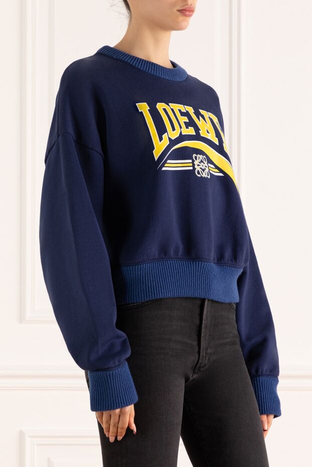 Loewe sweatshirt made of cotton blue for women 173060 - photo 3