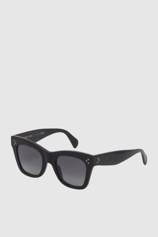 Celine очки женские солнцезащитные черные в форме cat-eye 173089 - фото 3