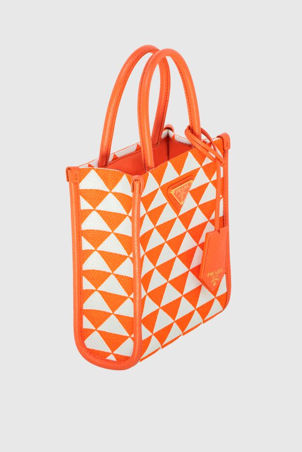 Prada women's bag bright orange in a geometric pattern 173108 - photo 3