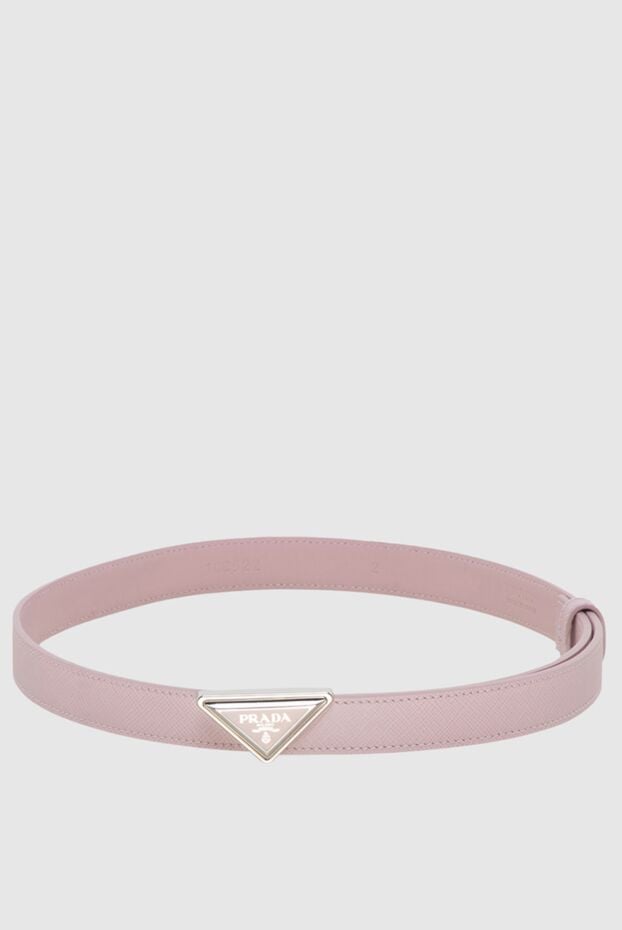 Prada pink saffiano leather belt with triangular buckle 173115 - photo 1