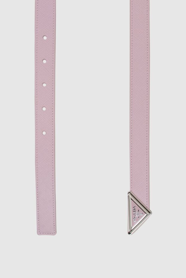 Prada pink saffiano leather belt with triangular buckle 173115 - photo 3