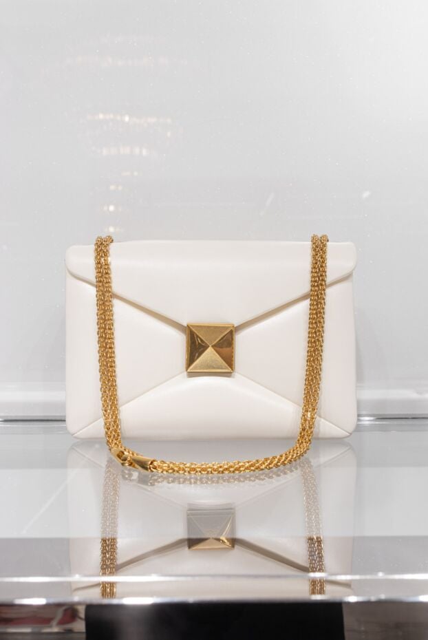 Valentino women's yellow leather bag with geometric inserts 173132 - photo 2