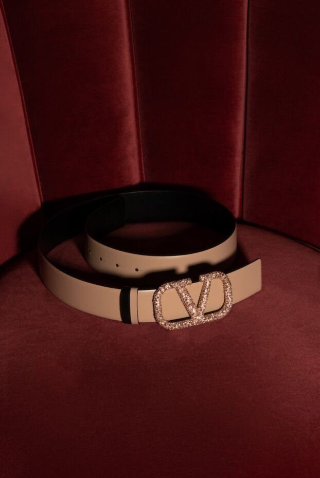 Valentino women's v logo belt with pink glitter trim 173137 - photo 2