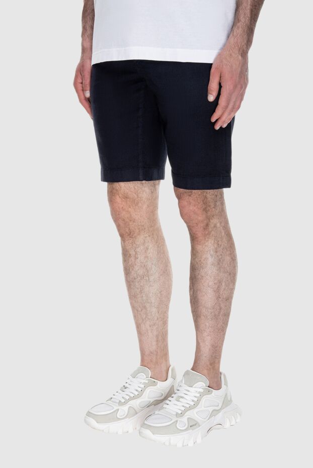 Jacob Cohen men's cotton and linen shorts with ribbed texture blue 173213 - photo 3