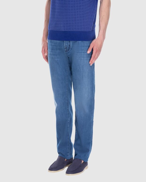 Jacob Cohen cotton jeans in a bright blue shade with contrast stitching 173219 - photo 3