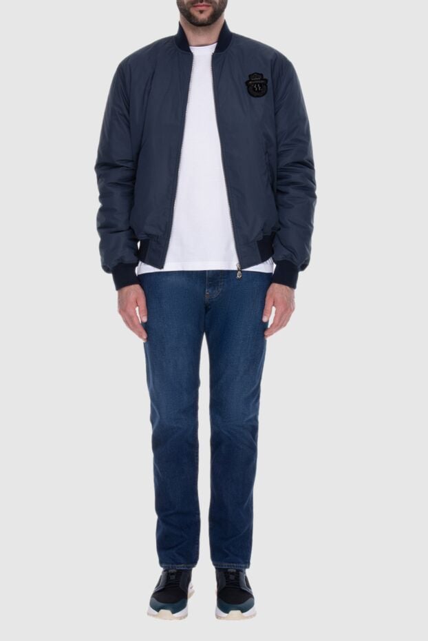 Billionaire blue bomber jacket with a logo patch men's 173226 - photo 2