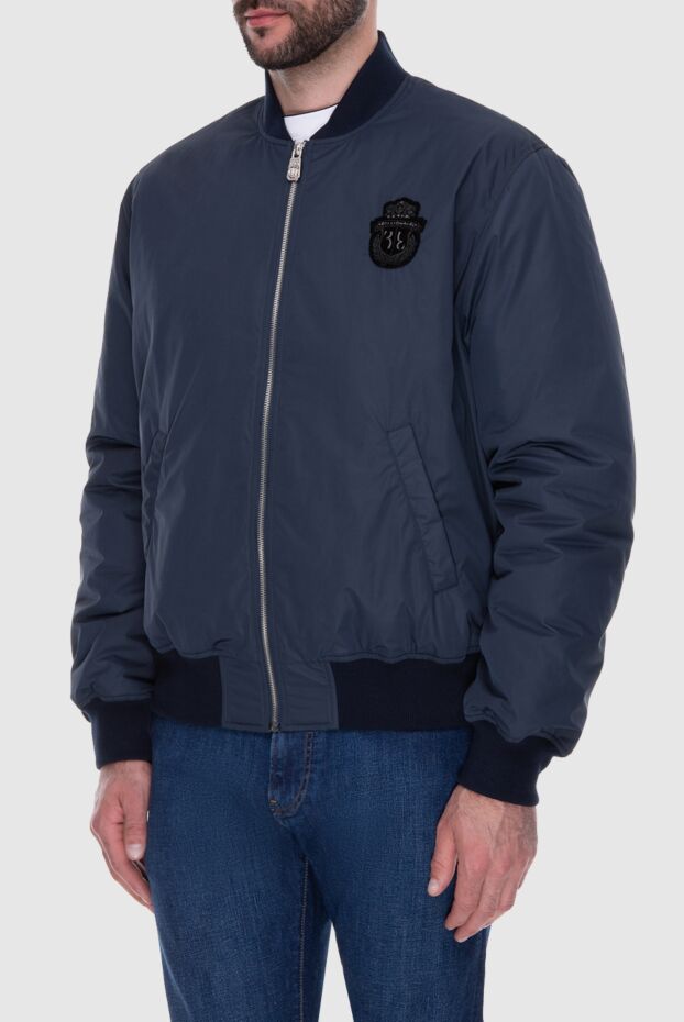 Billionaire blue bomber jacket with a logo patch men's 173226 - photo 3