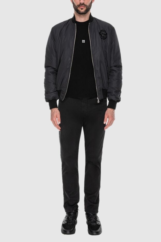 Billionaire black bomber jacket with a logo patch men's 173227 - photo 2