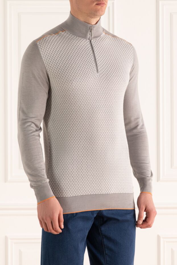 Stefano Ricci gray cotton, silk and linen tee for men 173271 - photo 3